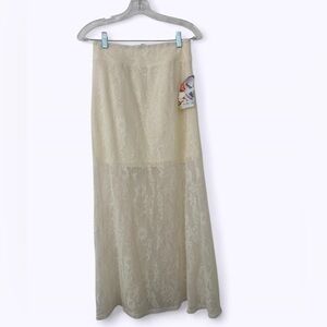 Lily White Cream Lace Maxi Skirt